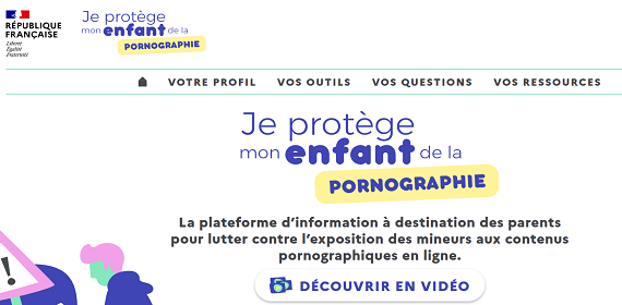 Page d'accueil du site officiel www.jeprotegemonenfant.gouv.fr