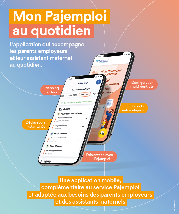 Affiche de présentation de l'application Mon Pajemploi au quotidien